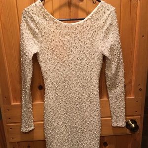 JESSICA SIMPSON | Gold/white lace dress